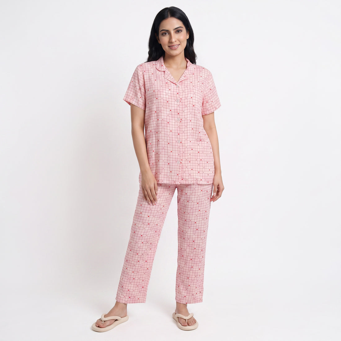 Printed Shirt with Pyjama Sleepwear Set