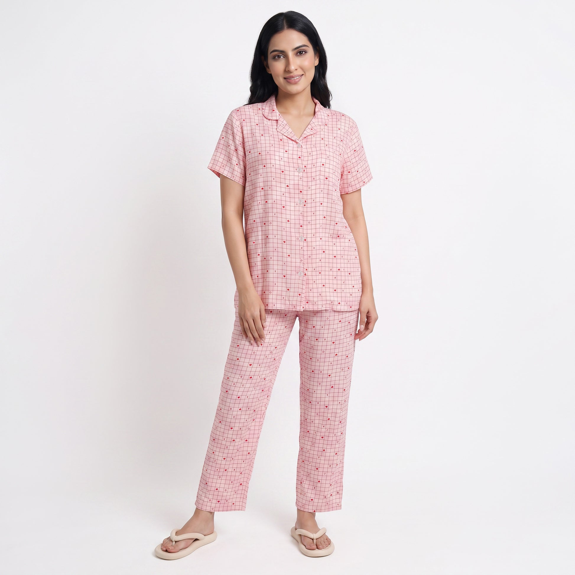 Printed Shirt with Pyjama Sleepwear Set