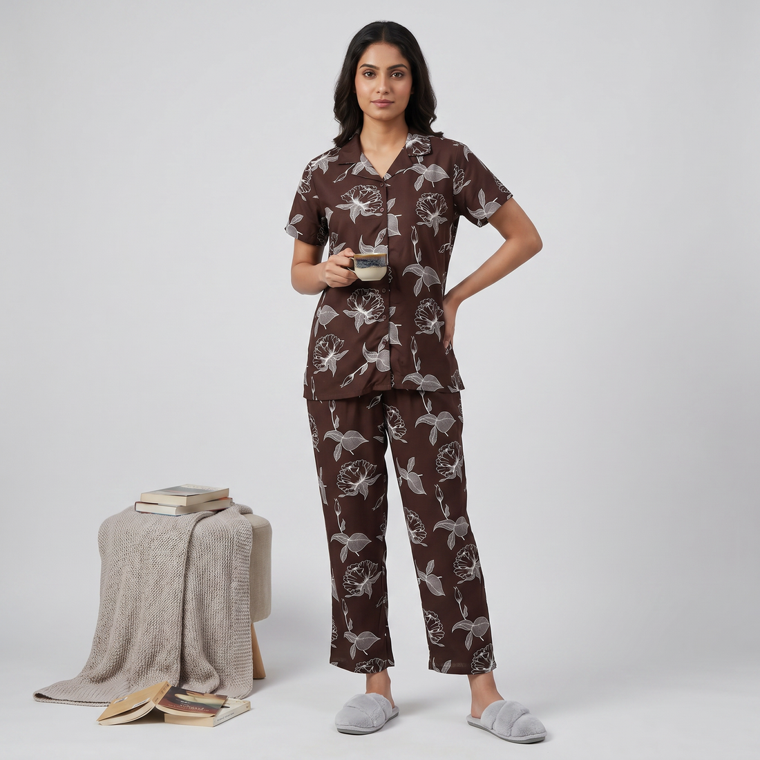 Printed Shirt with Pyjama set