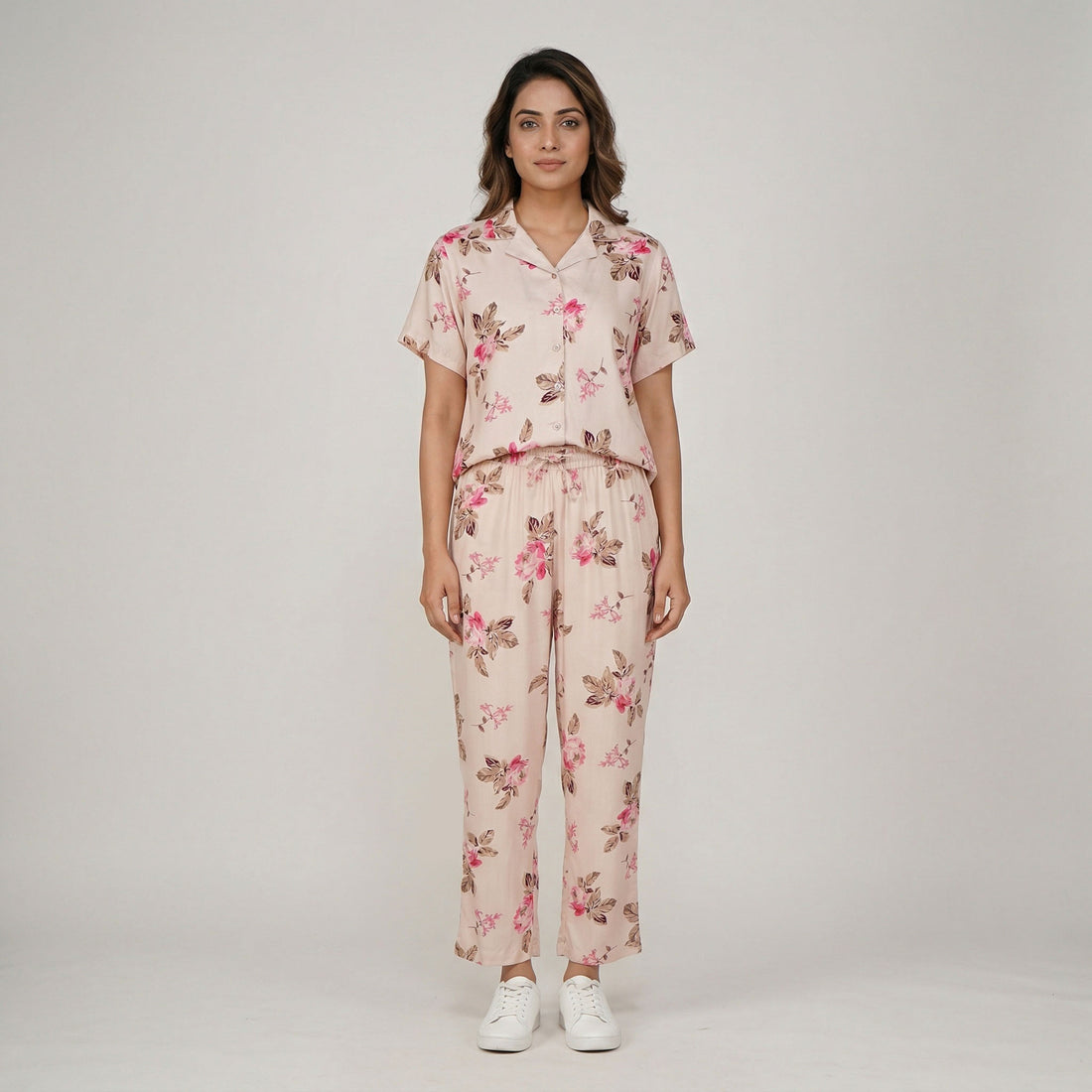 Printed Shirt and Pyjama Sleepwear Set