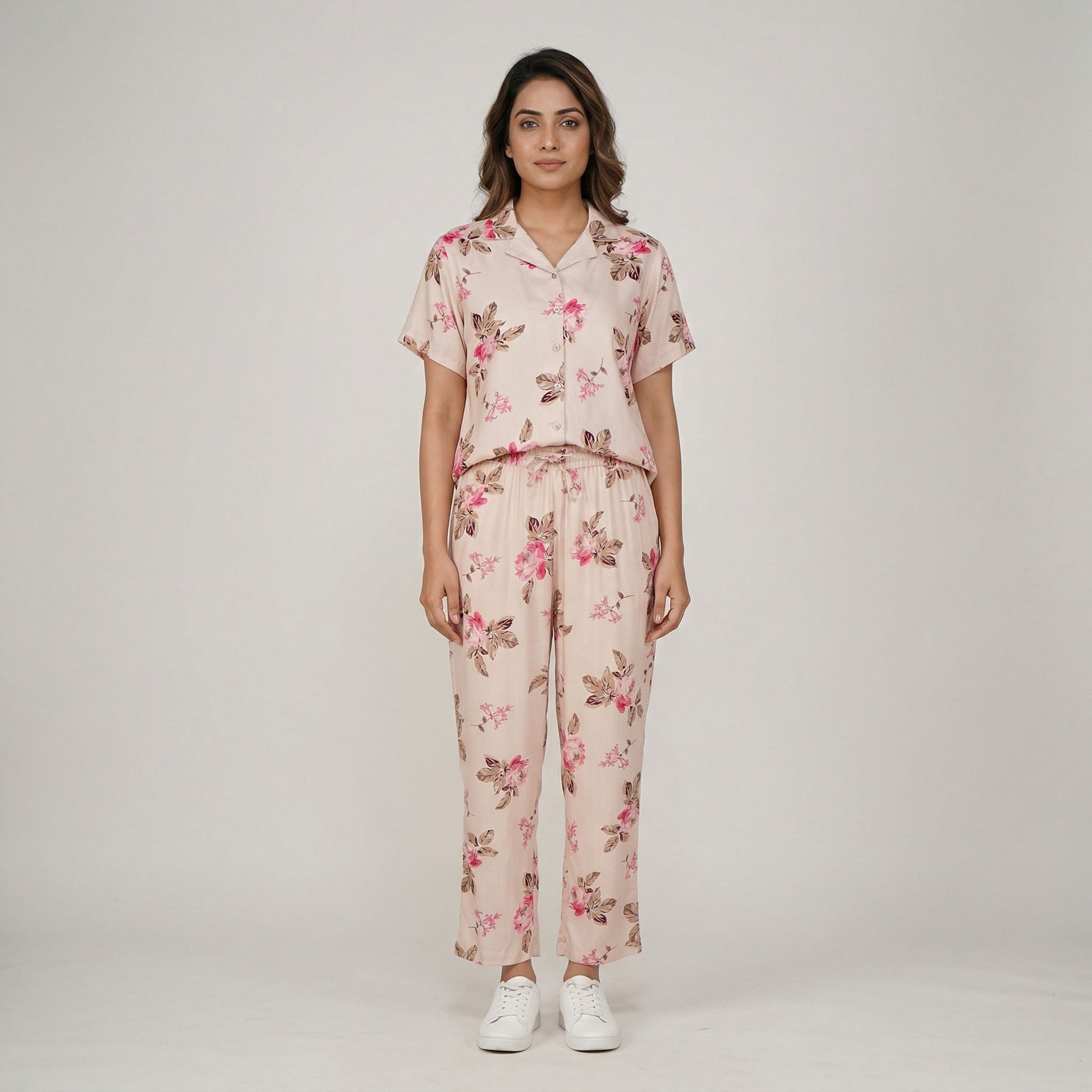 Printed Shirt and Pyjama Sleepwear Set