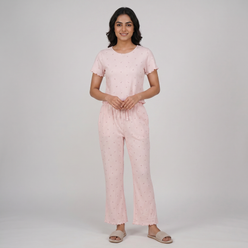 Printed Top with Pyjama Sleepwear Set