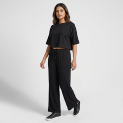 Solid T-Shirt with Pyjama Sleepwear Set
