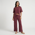 Regular Fit Solid T-Shirt with Pyjama Sleepwear Set