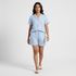 Cotton Striped Shirt with Shorts Sleepwear Set