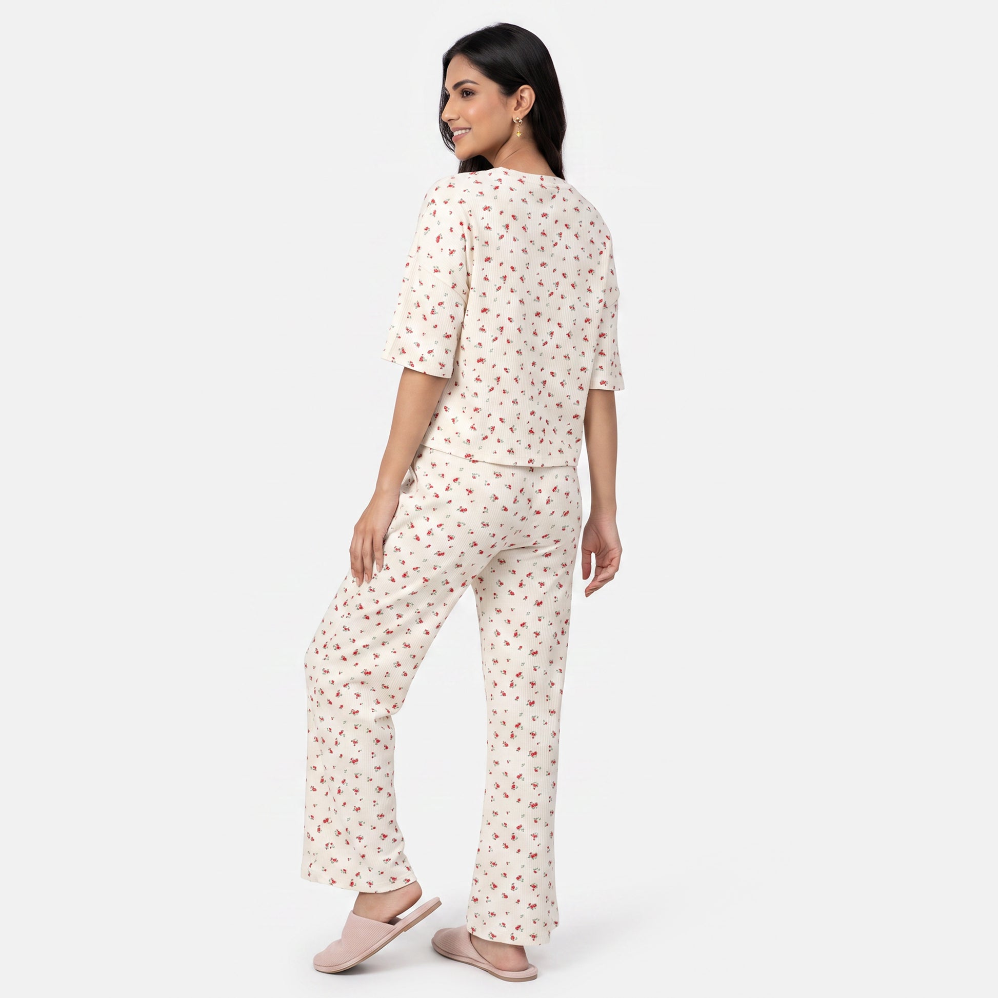 Printed Top with Pyjama Sleepwear Set