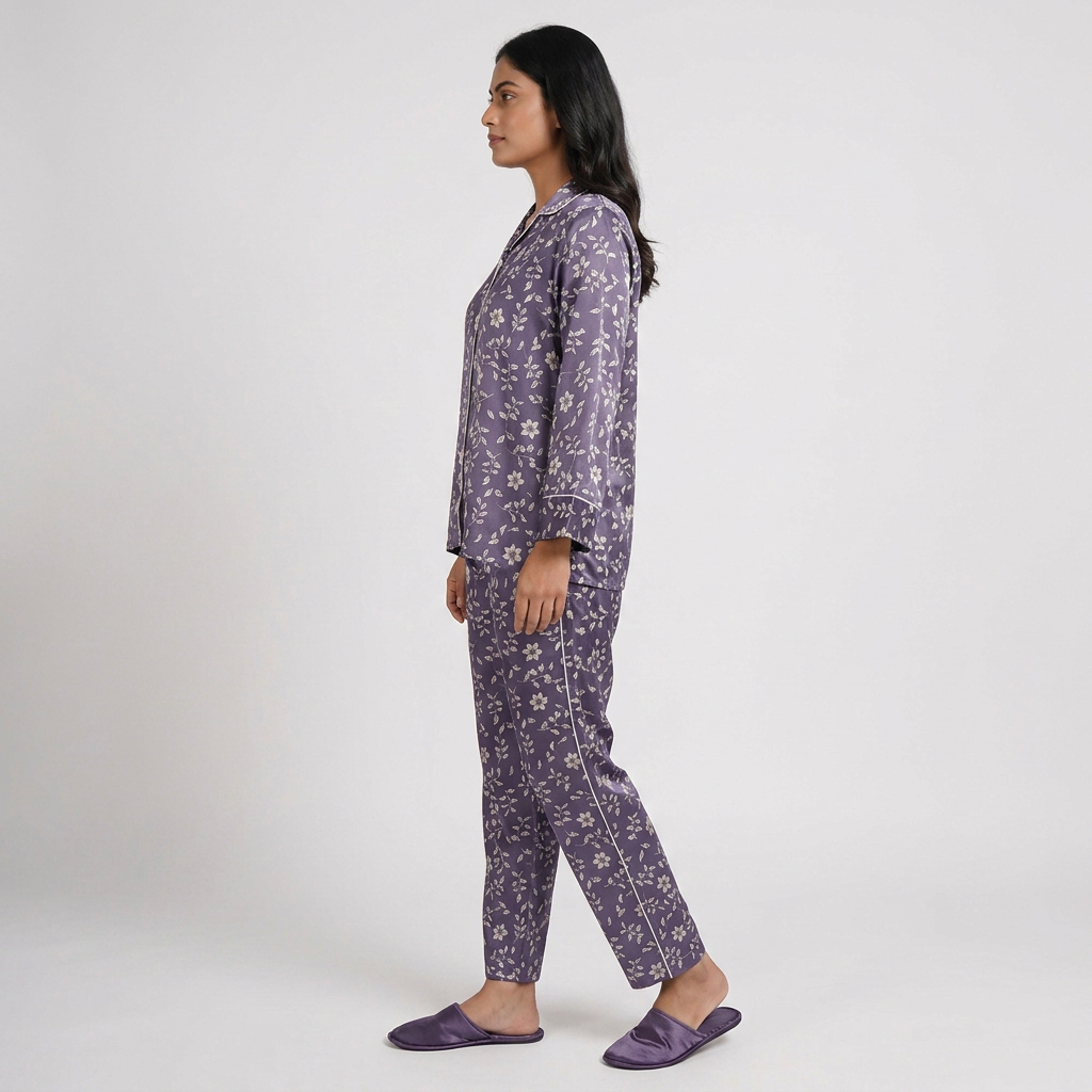 Printed Shirt with Pyjama Sleepwear Set