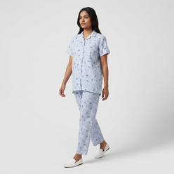 Printed Shirt with Pyjama Sleepwear Set