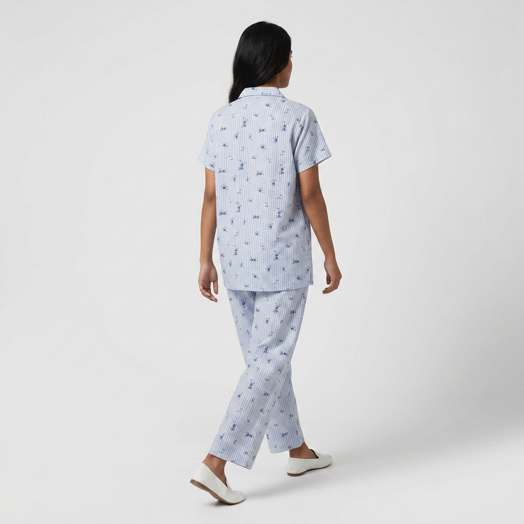 Printed Shirt with Pyjama Sleepwear Set