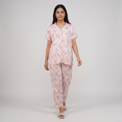 Printed Shirt with Pyjama Sleepwear Set