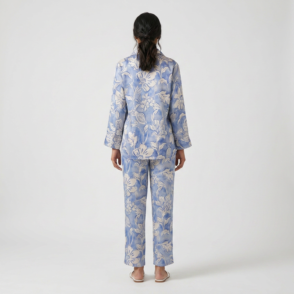 Printed Shirt with Pyjama Sleepwear Set