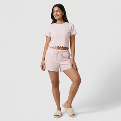 Checkered Top with Short Set