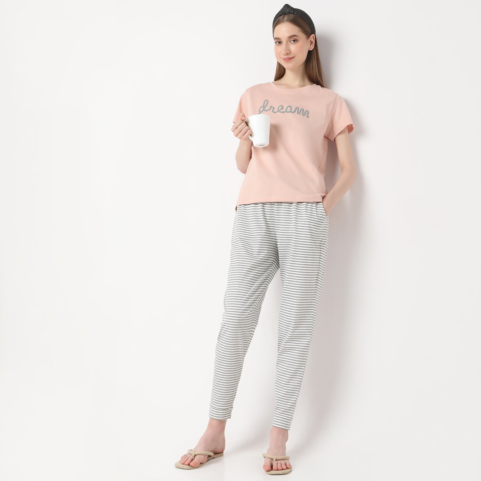 Regular Fit Solid Crew Neck Lounge T-Shirt