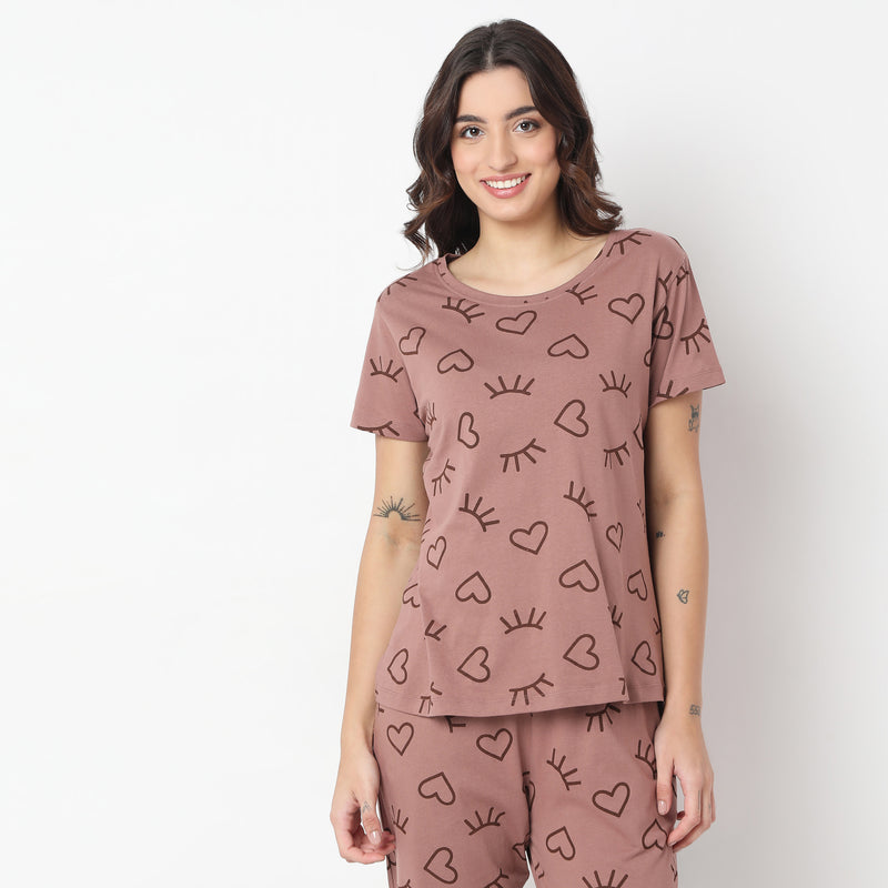 Regular Fit Printed Lounge T-Shirt