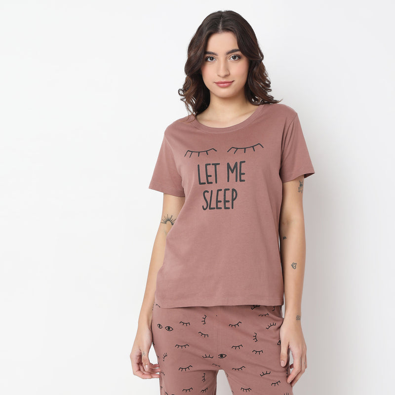 Regular Fit Printed Lounge T-Shirt