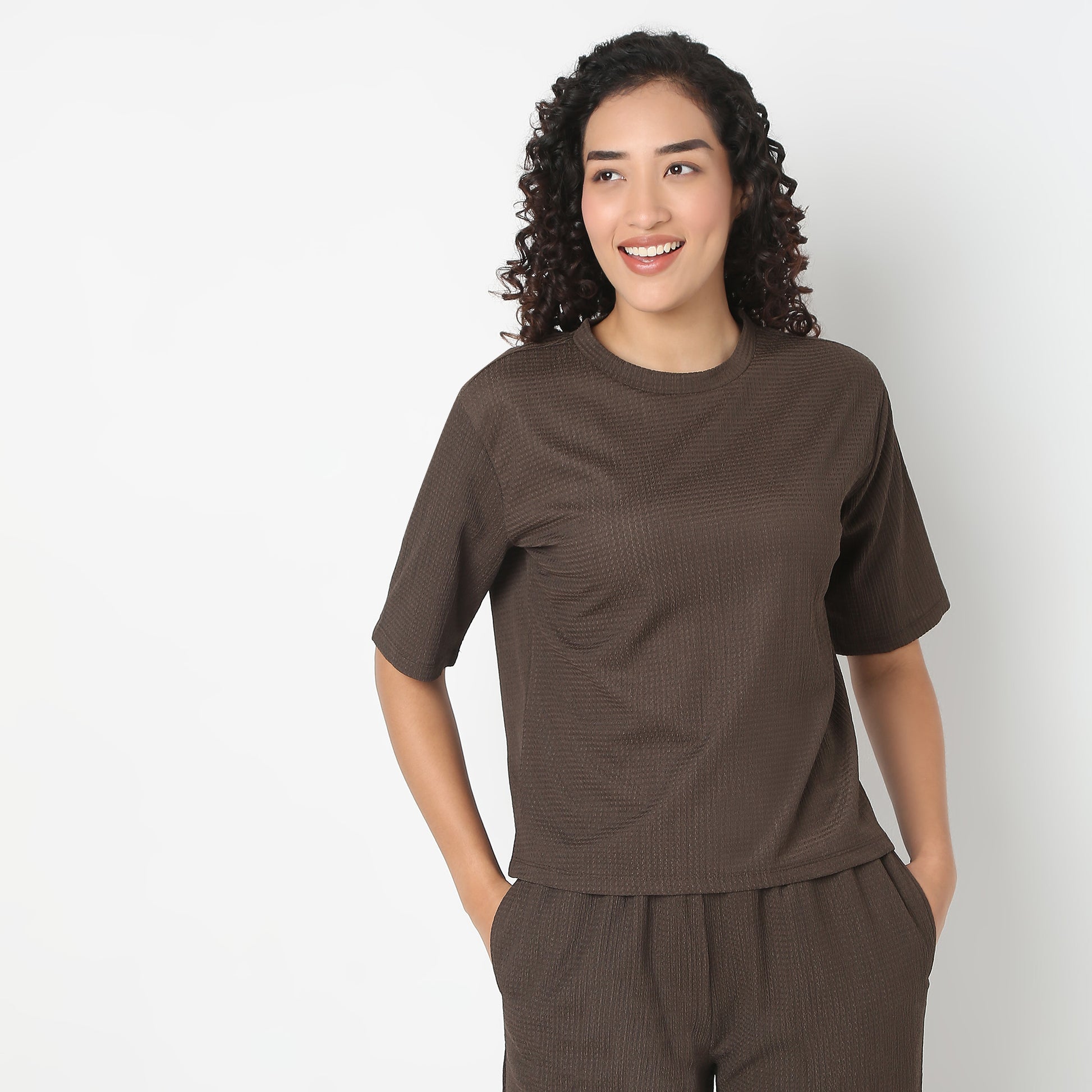 Solid Fashion Loungewear Top