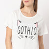 Printed Straight Kitten Short Sleeve T-Shirt