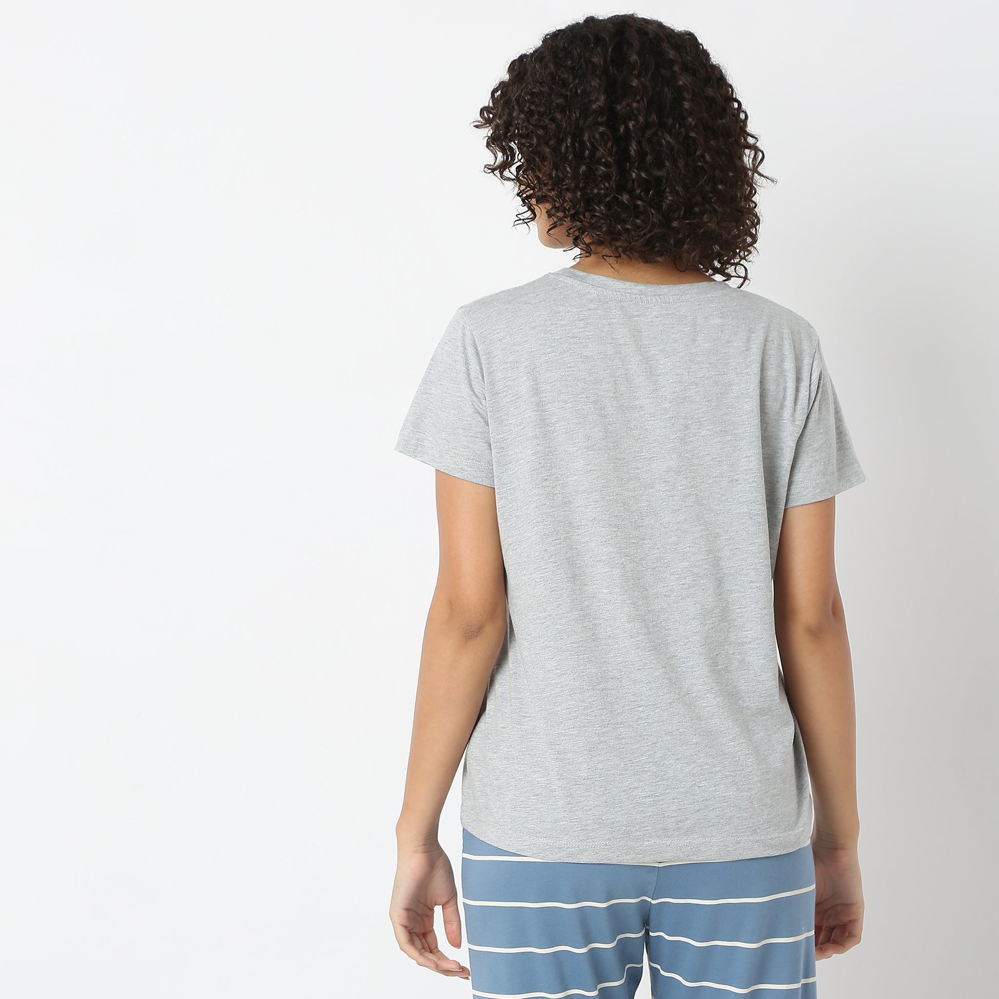 Animal Print Crew Neck Lounge T-Shirt