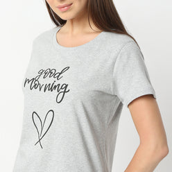 Regular Fit Solid Crew Neck Regular Length T-Shirt