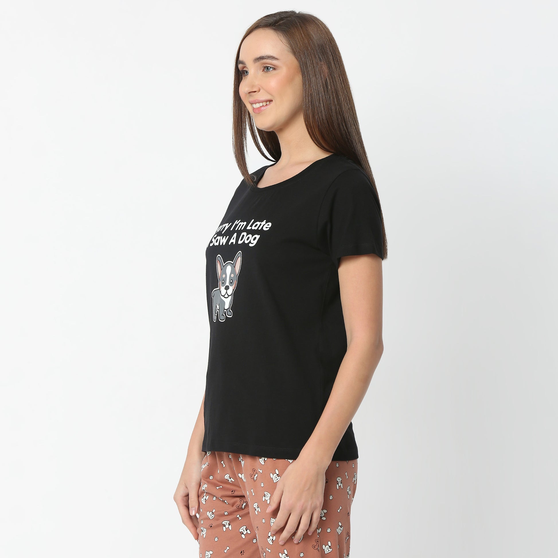 Regular Fit Animal Print Crew Neck Regular Length T-Shirt