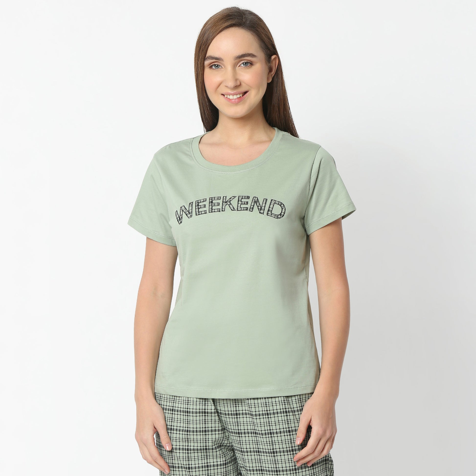 Regular Fit Printed Round Neck Regular Length T-Shirt