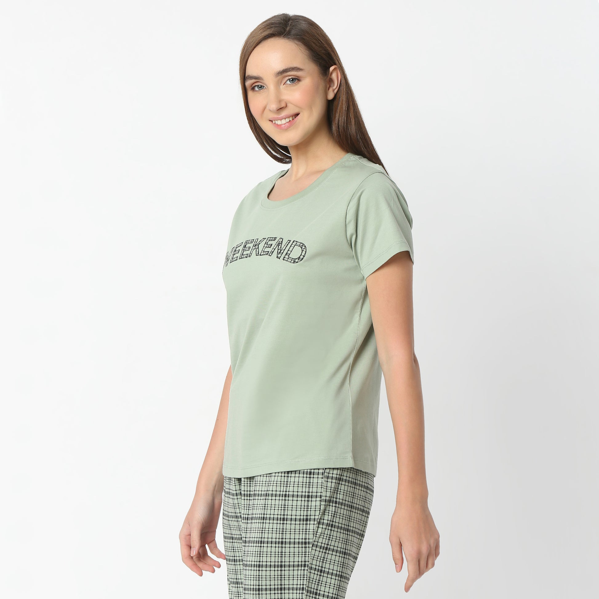 Regular Fit Printed Round Neck Regular Length T-Shirt