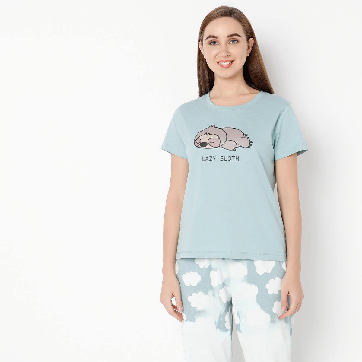 Regular Fit Printed Round Neck T-Shirt