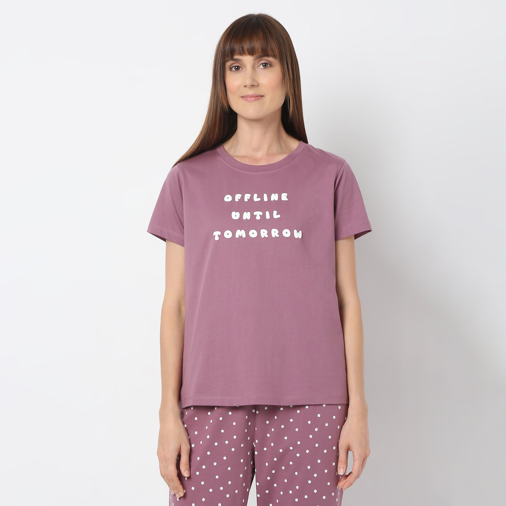 Regular Fit Printed Round Neck T-Shirt