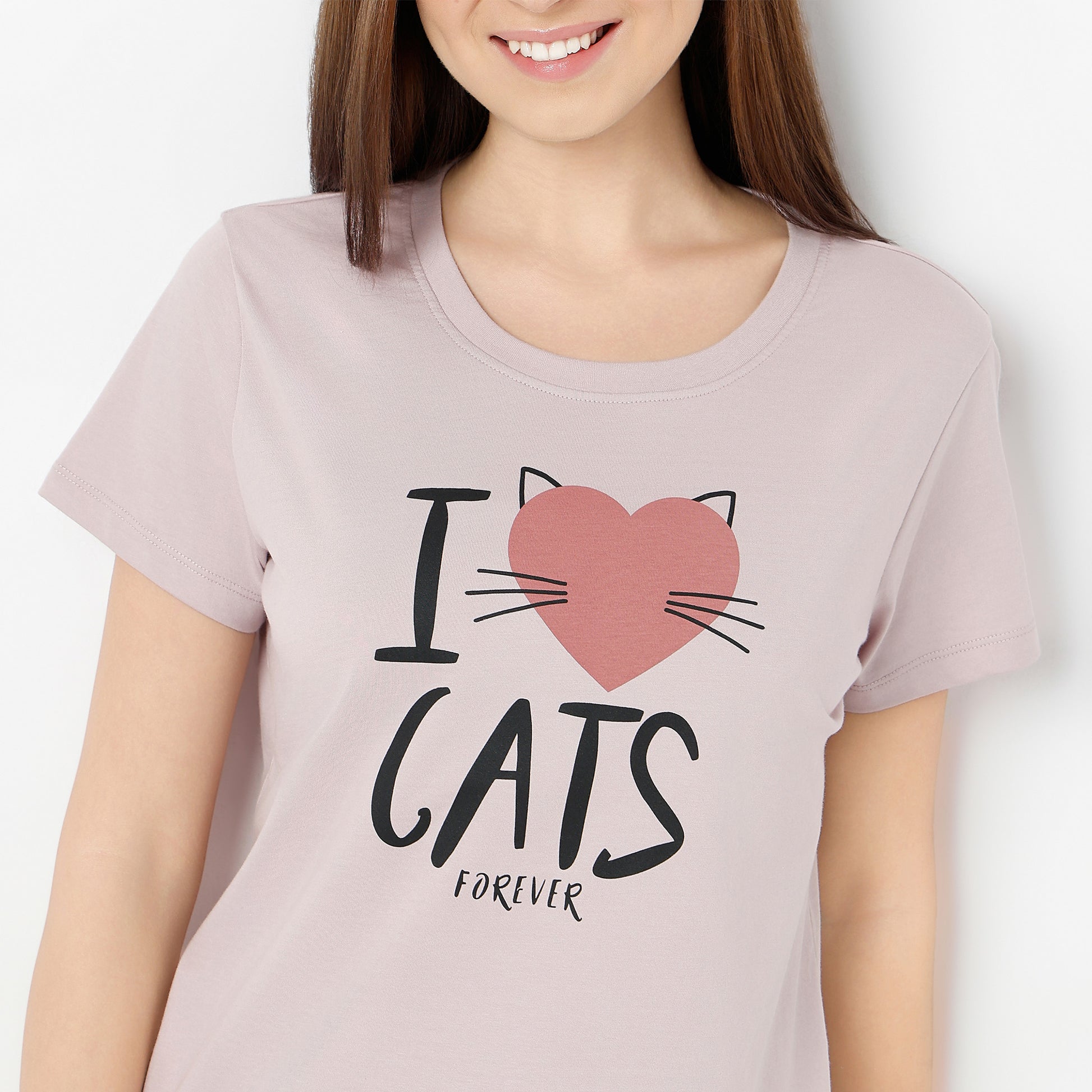 Regular Fit Printed Round Neck T-Shirt