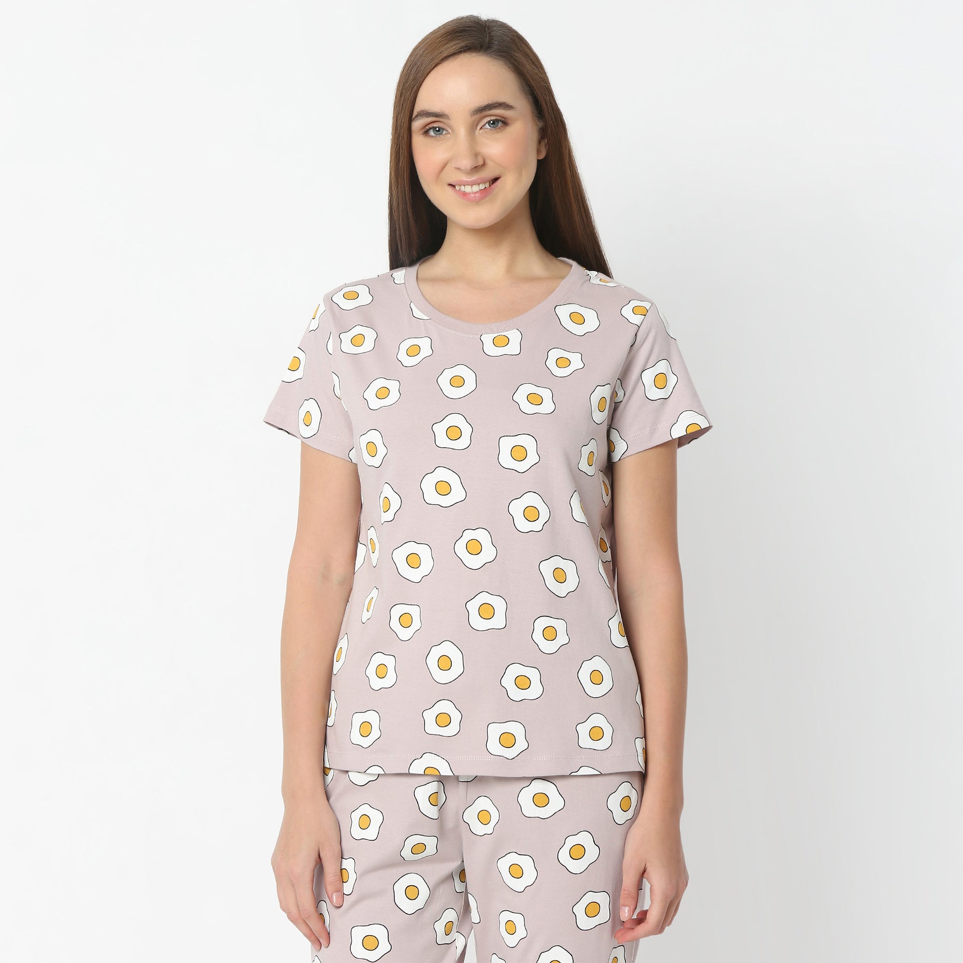 Regular Fit Printed Round Neck Regular Length T-Shirt