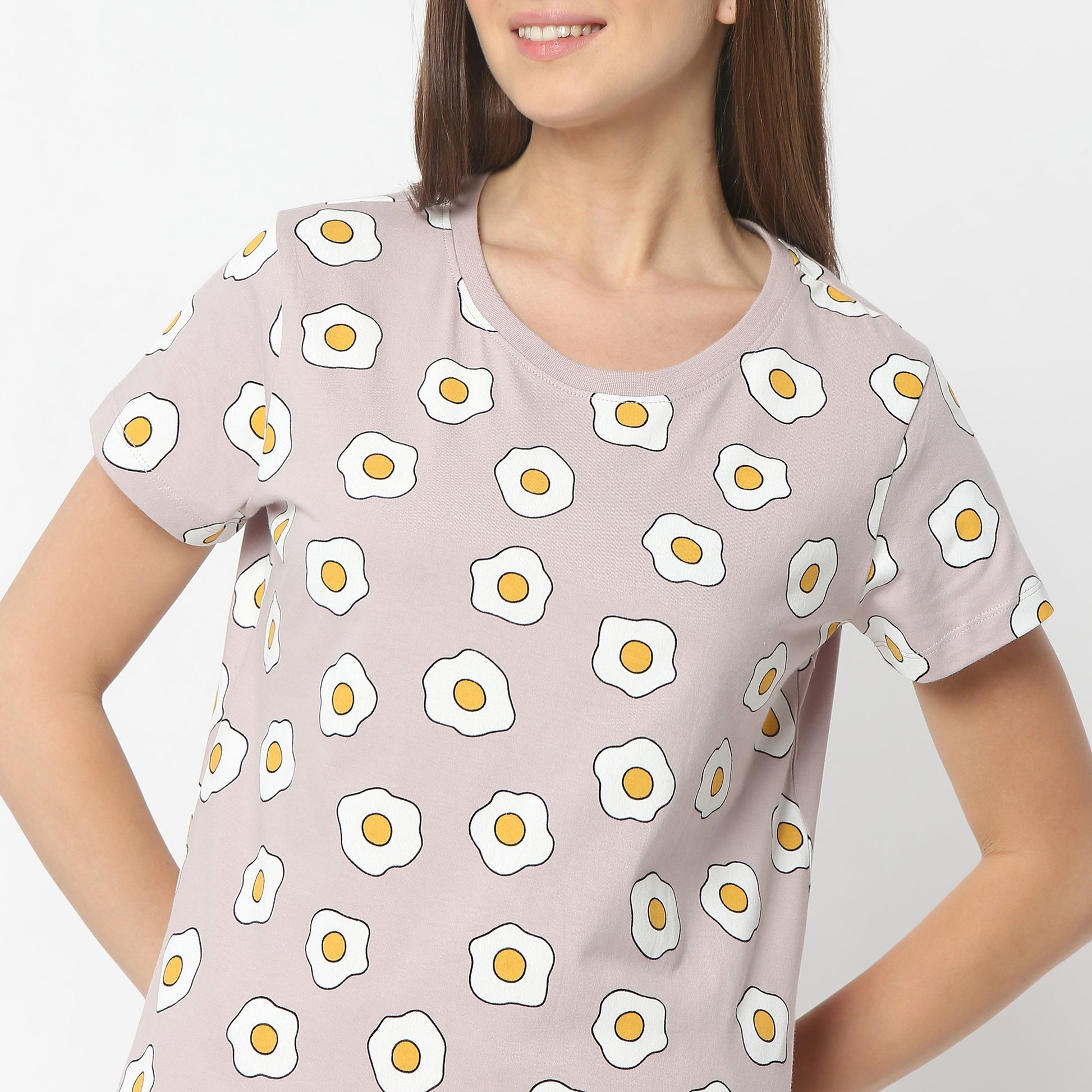 Regular Fit Printed Round Neck Regular Length T-Shirt