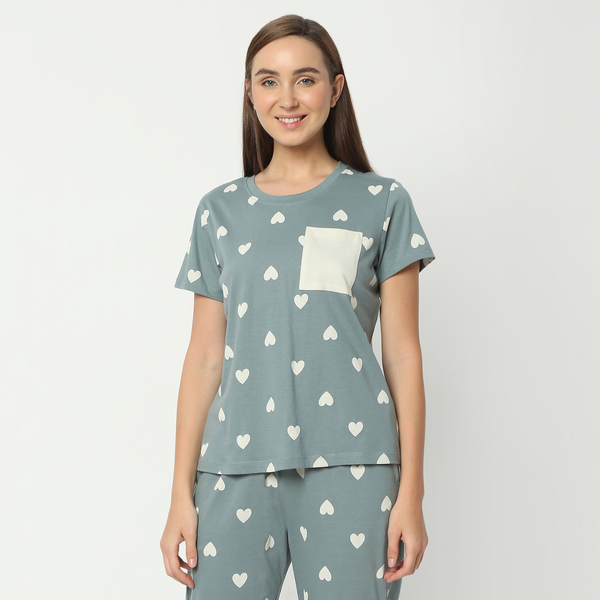 Regular Fit Printed Round Neck Regular Length T-Shirt