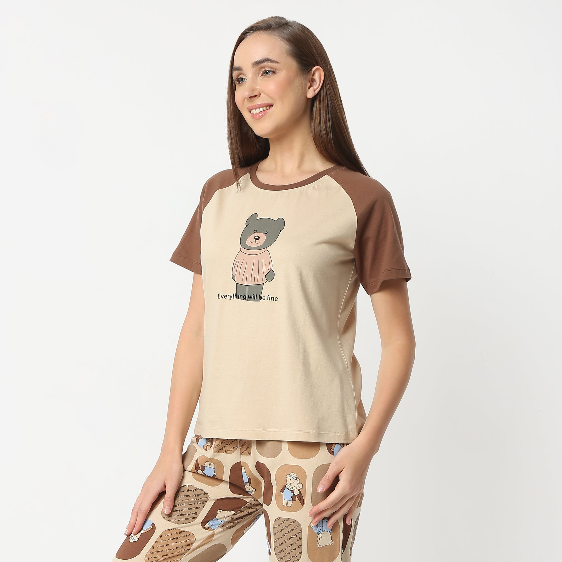 Regular Fit Printed Round Neck Regular Length T-Shirt