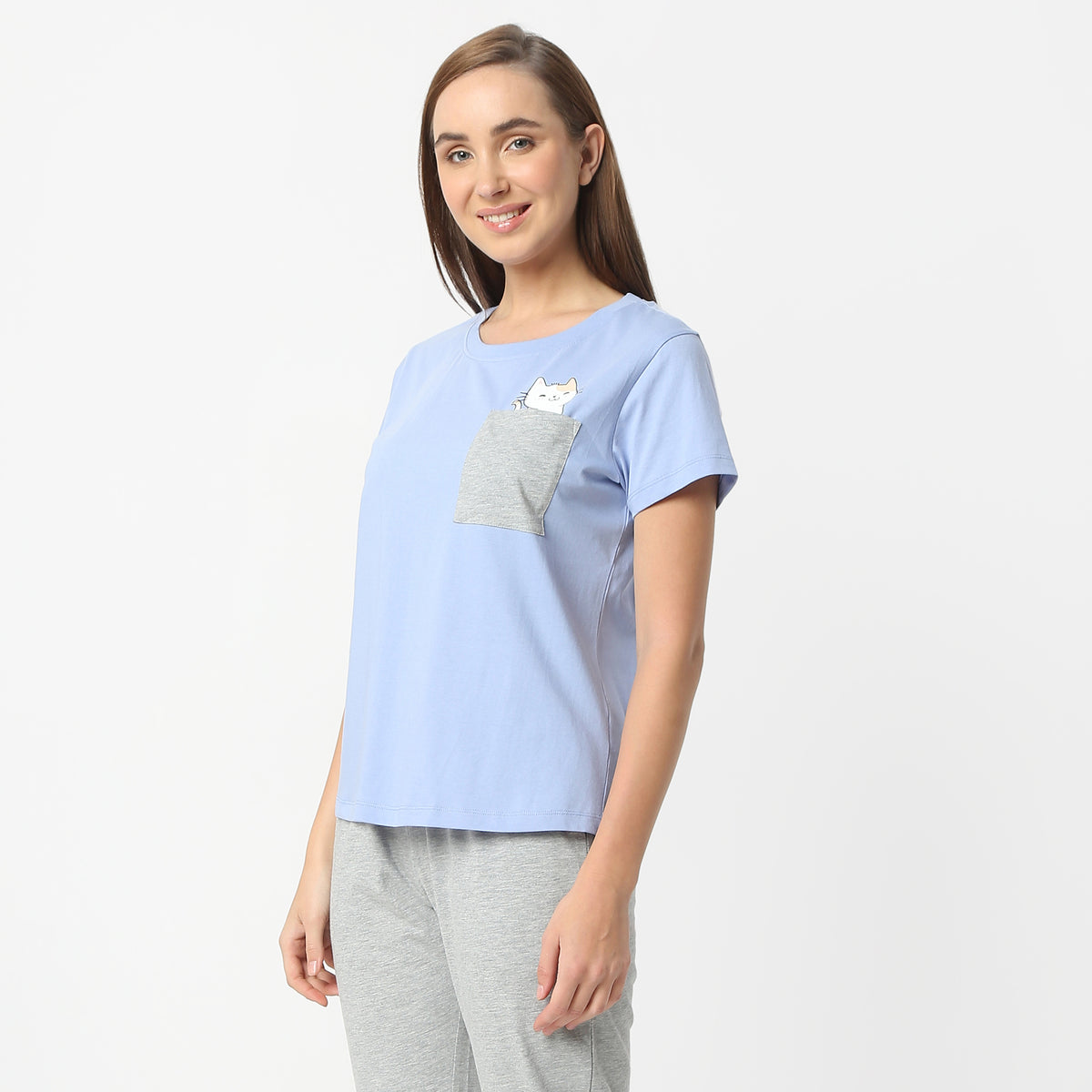 Regular Fit Printed Round Neck Regular Length T-Shirt