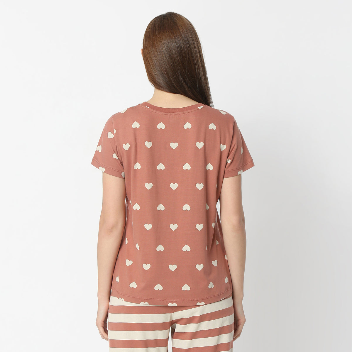 Regular Fit Printed Round Neck Regular Length T-Shirt
