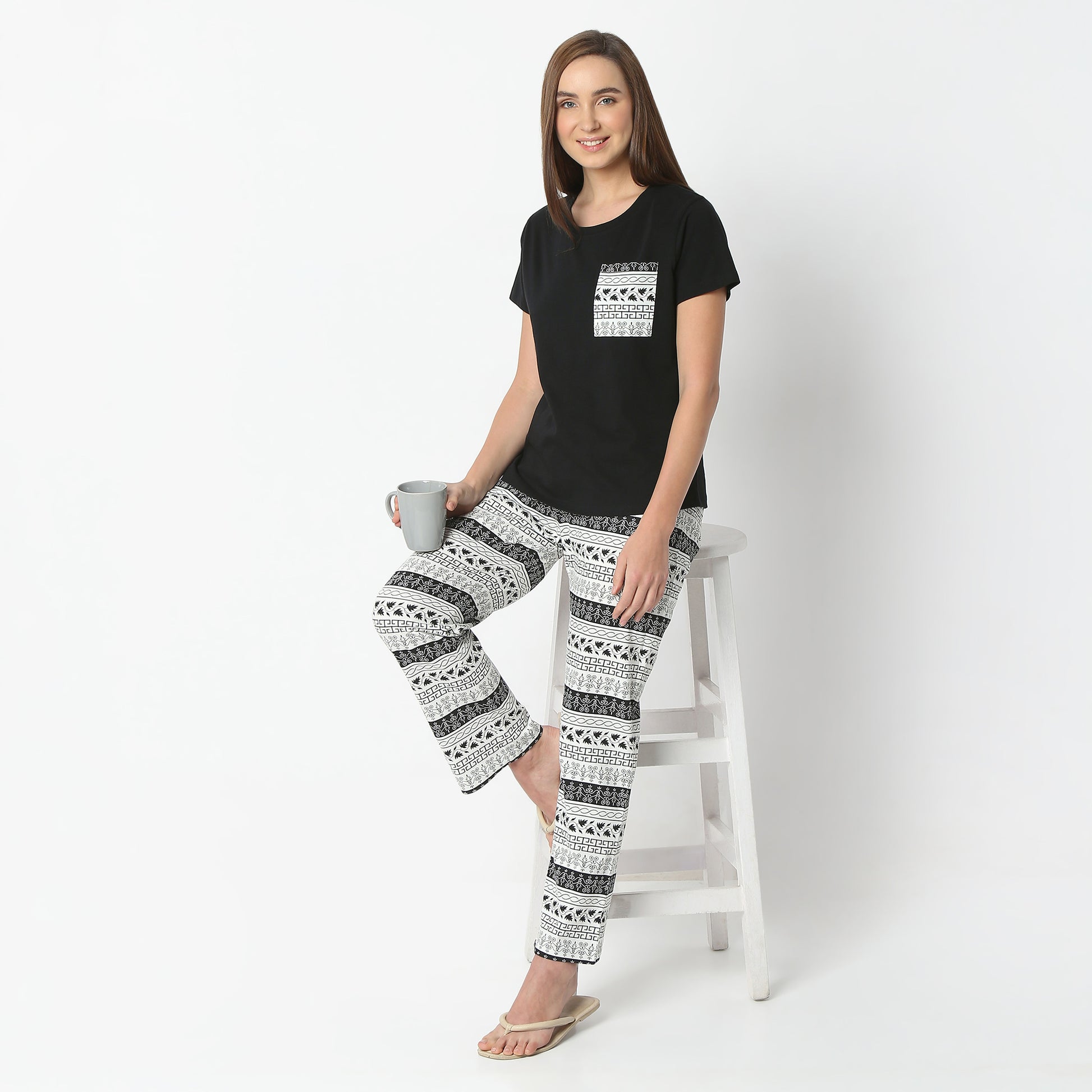 Regular Fit Printed Round Neck Regular Length T-Shirt