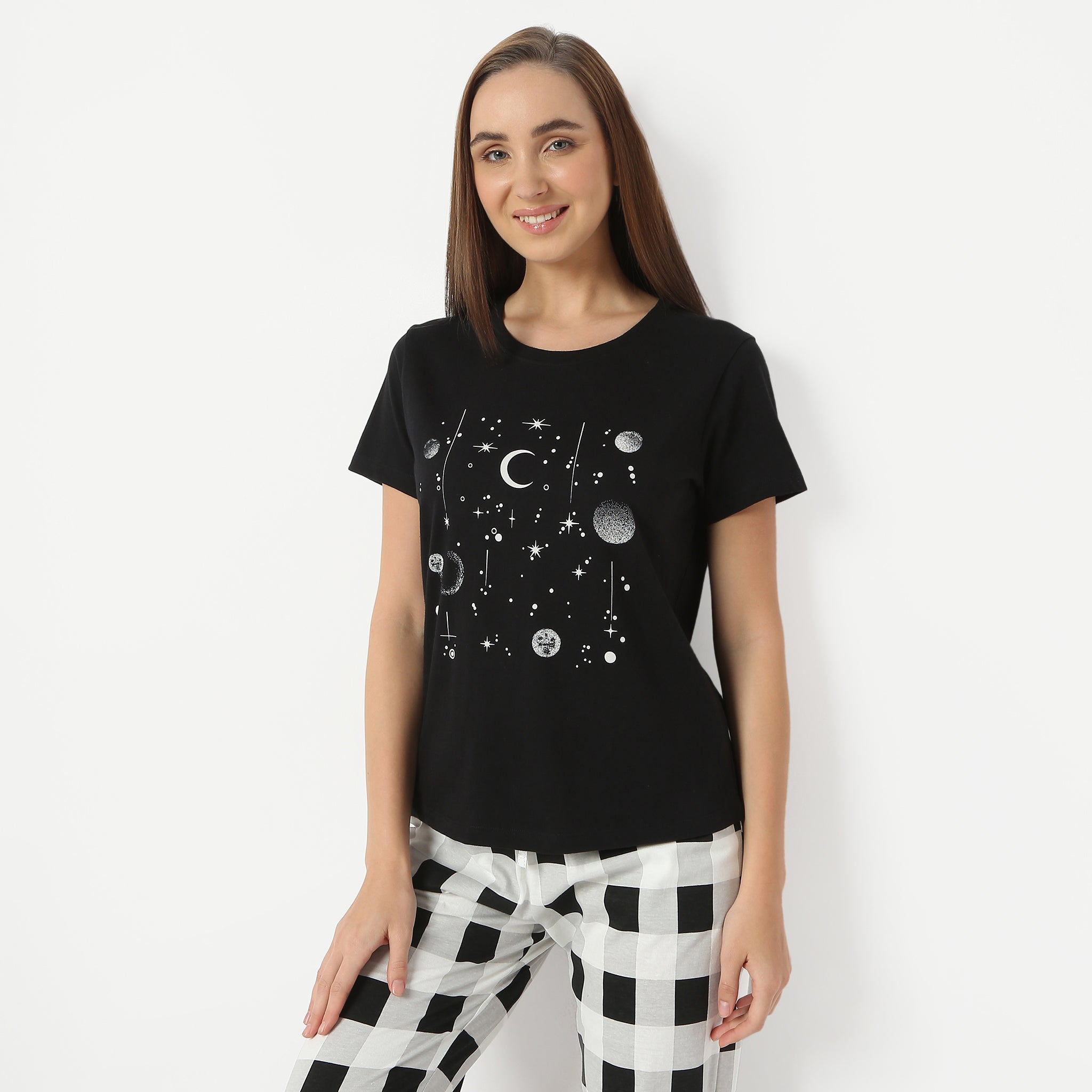 Regular Fit Printed Round Neck Regular Length T-Shirt