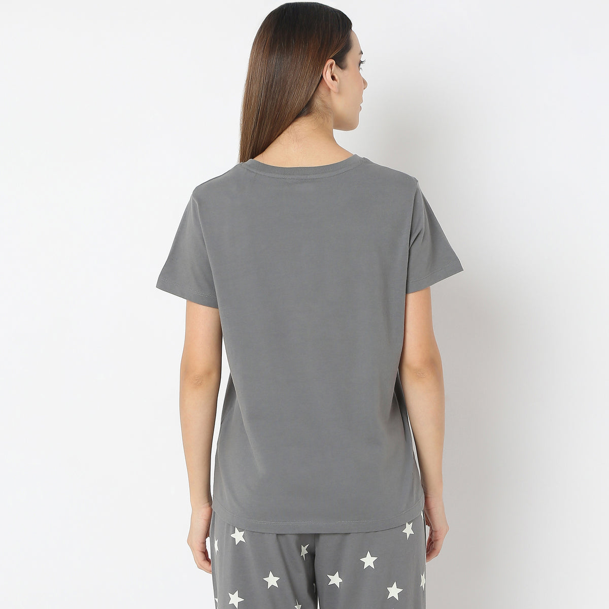 Stars & Moon Print Short Sleeve T-Shirt