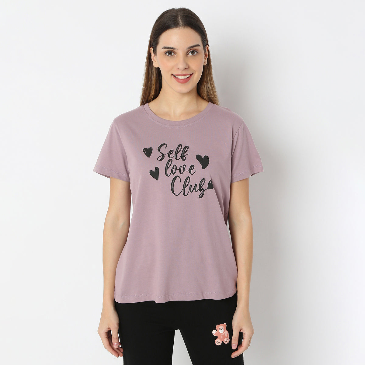 Self-Love Text Print T-Shirt