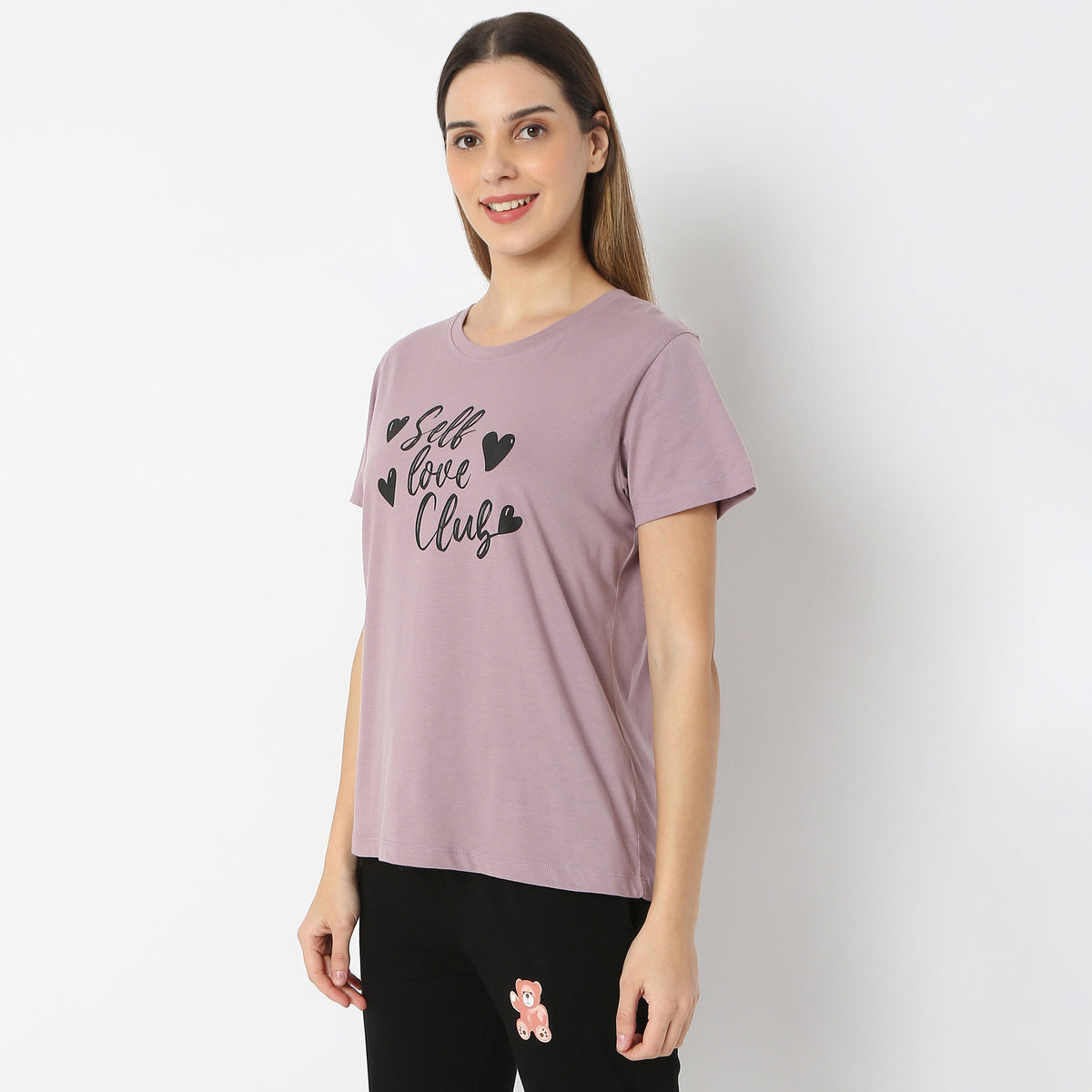 Self-Love Text Print T-Shirt