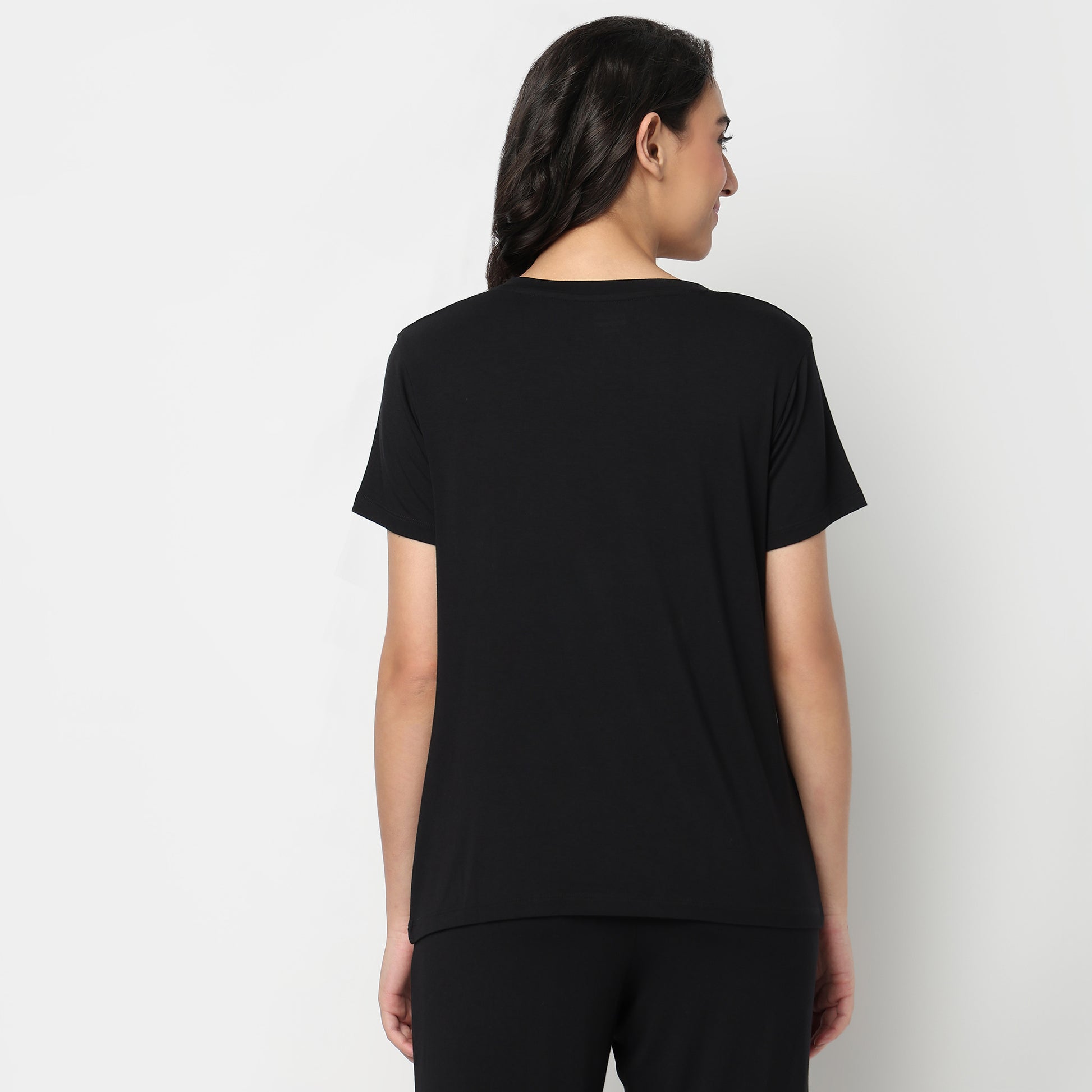 Knitted Solid Lounge T-Shirt