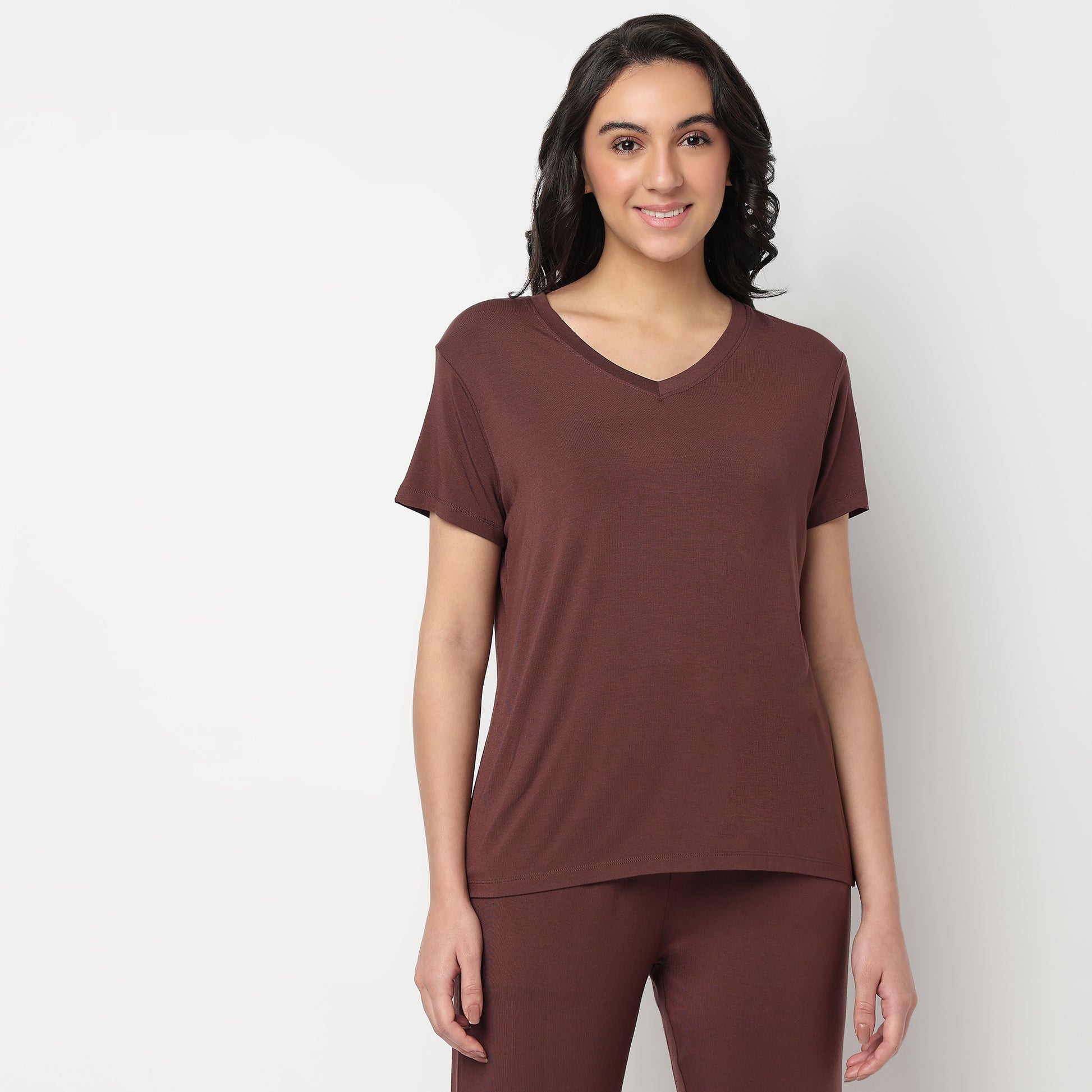 Knitted Solid Lounge T-Shirt