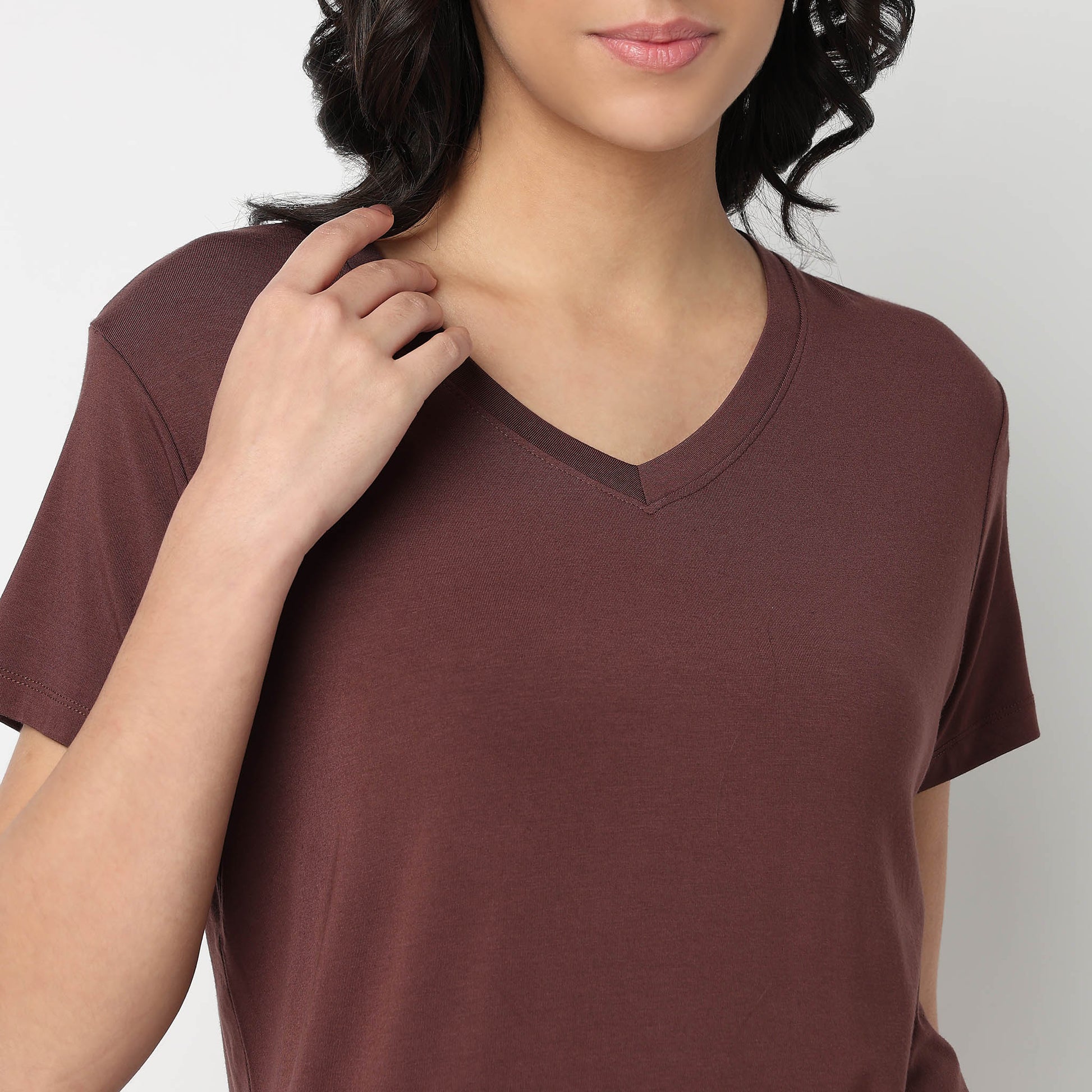 Knitted Solid Lounge T-Shirt
