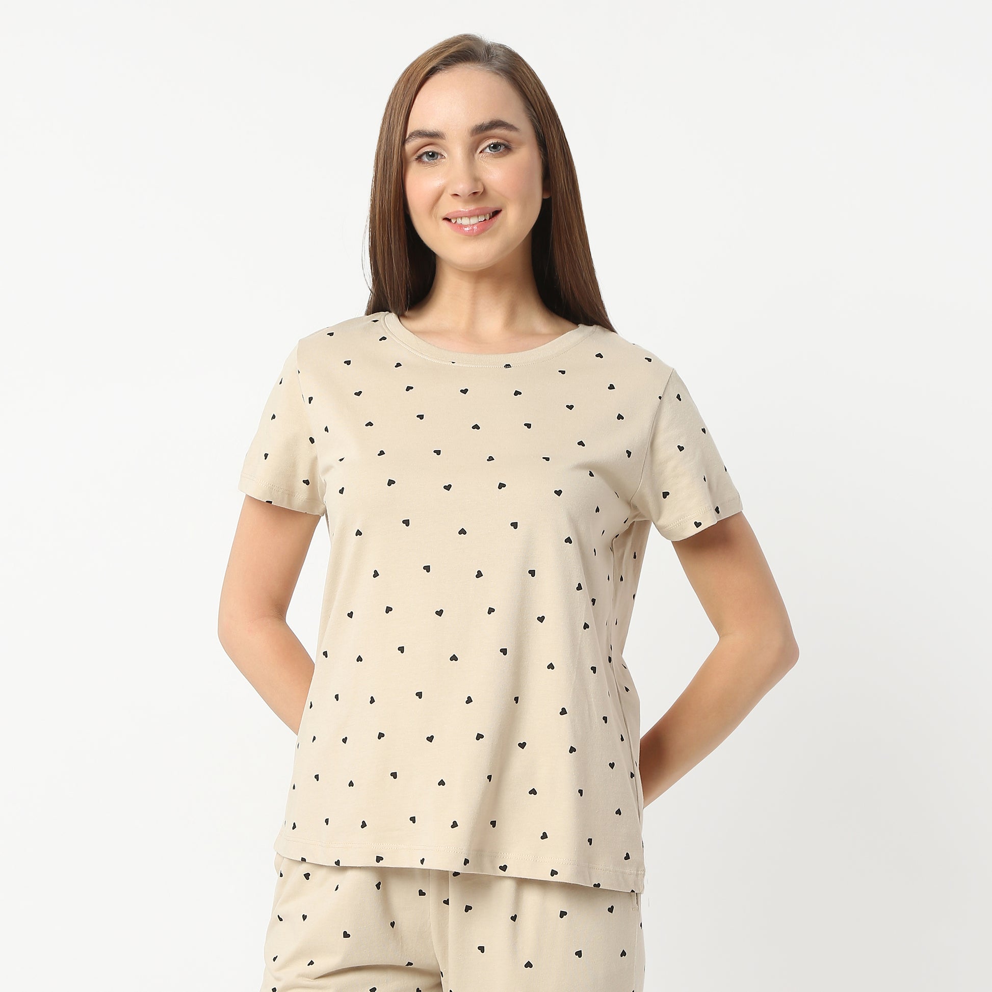 Regular Fit Printed Round Neck Regular Length T-Shirt