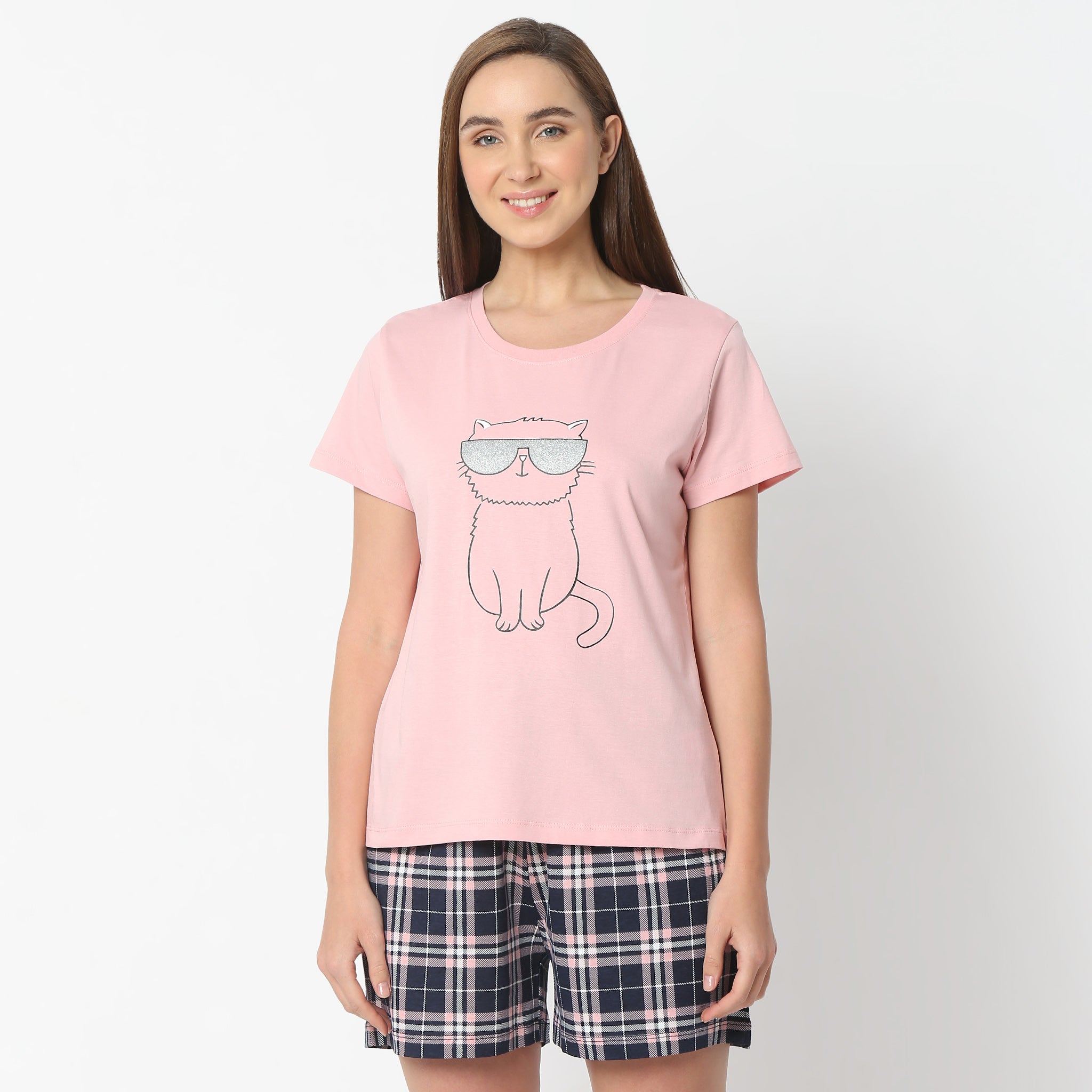 Regular Fit Printed Round Neck Regular Length T-Shirt