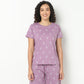 Text Print Round Neck Loungewear T-Shirt