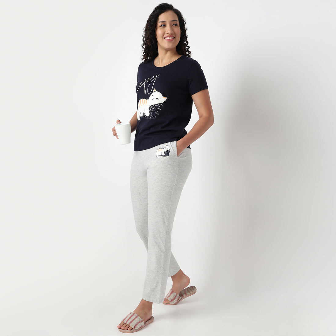 Chest Printed Cord Lounge T-Shirt
