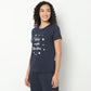 Text Print Round Neck Loungewear T-Shirt