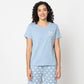 Text Print Round Neck Loungewear T-Shirt
