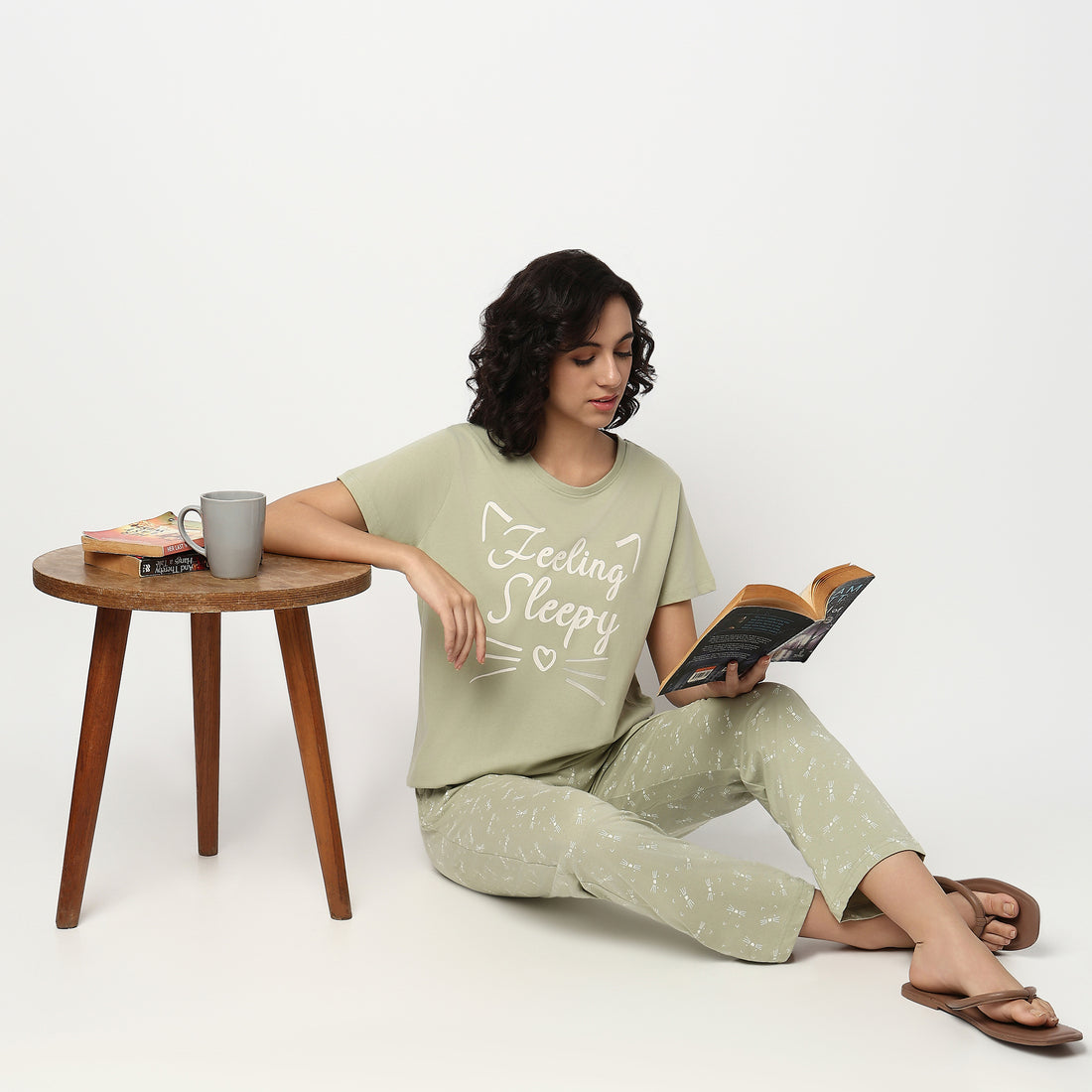 Buy Women Regular Fit Printed Short Sleeve Sleepwear T-Shirt  - Style Union